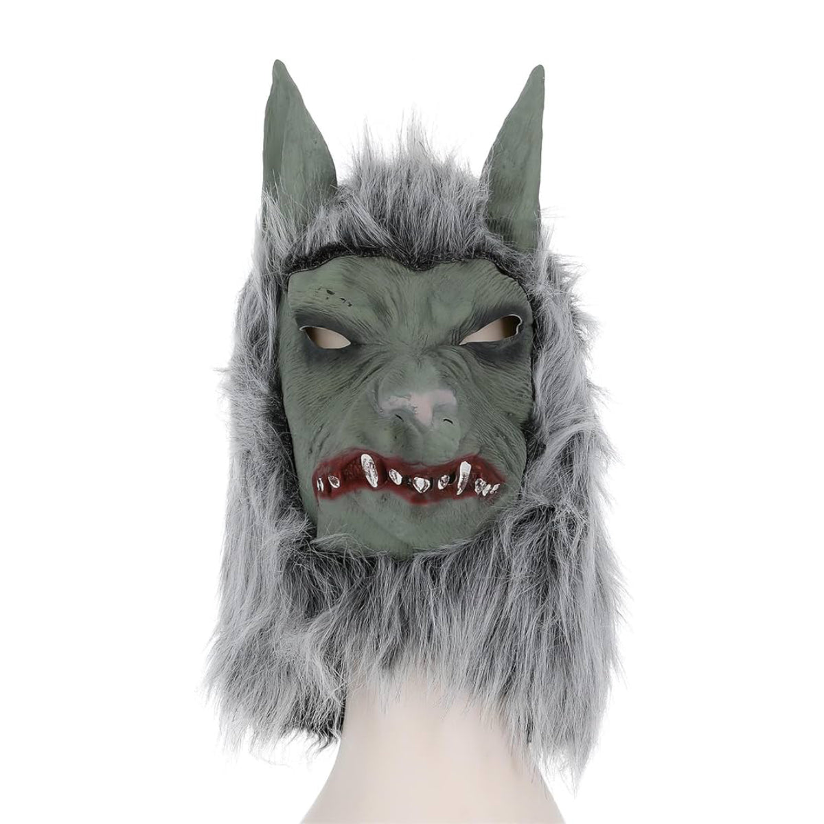 Smiffys Werewolf Latex Mask with Hair and Ears - Grey