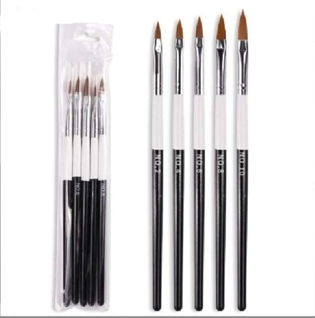 Acrylic Nail Brushes - 5 Set