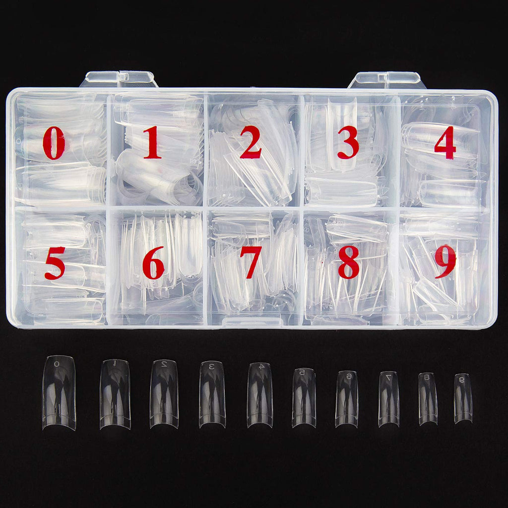 Bumper Pack 500 Nail Tips - Square Natural White or Clear