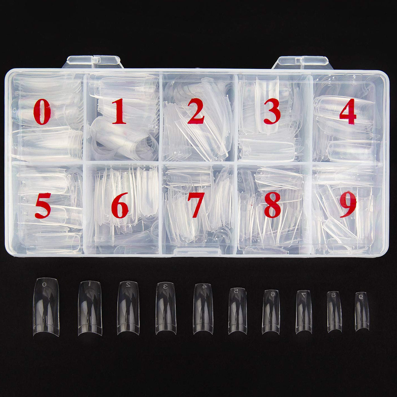 Bumper Pack 500 Nail Tips - Square Natural White or Clear