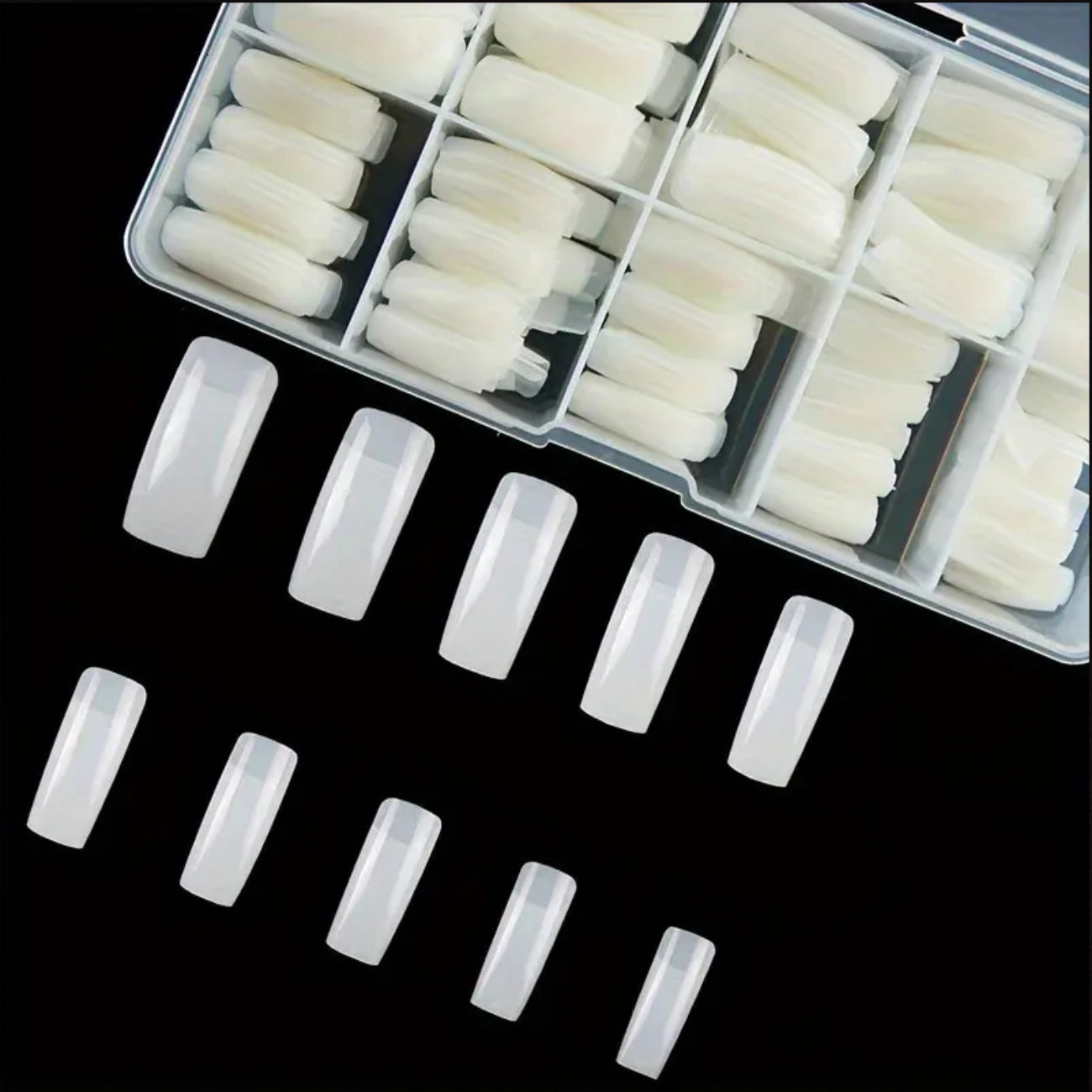 Bumper Pack 500 Nail Tips - Square Natural White or Clear