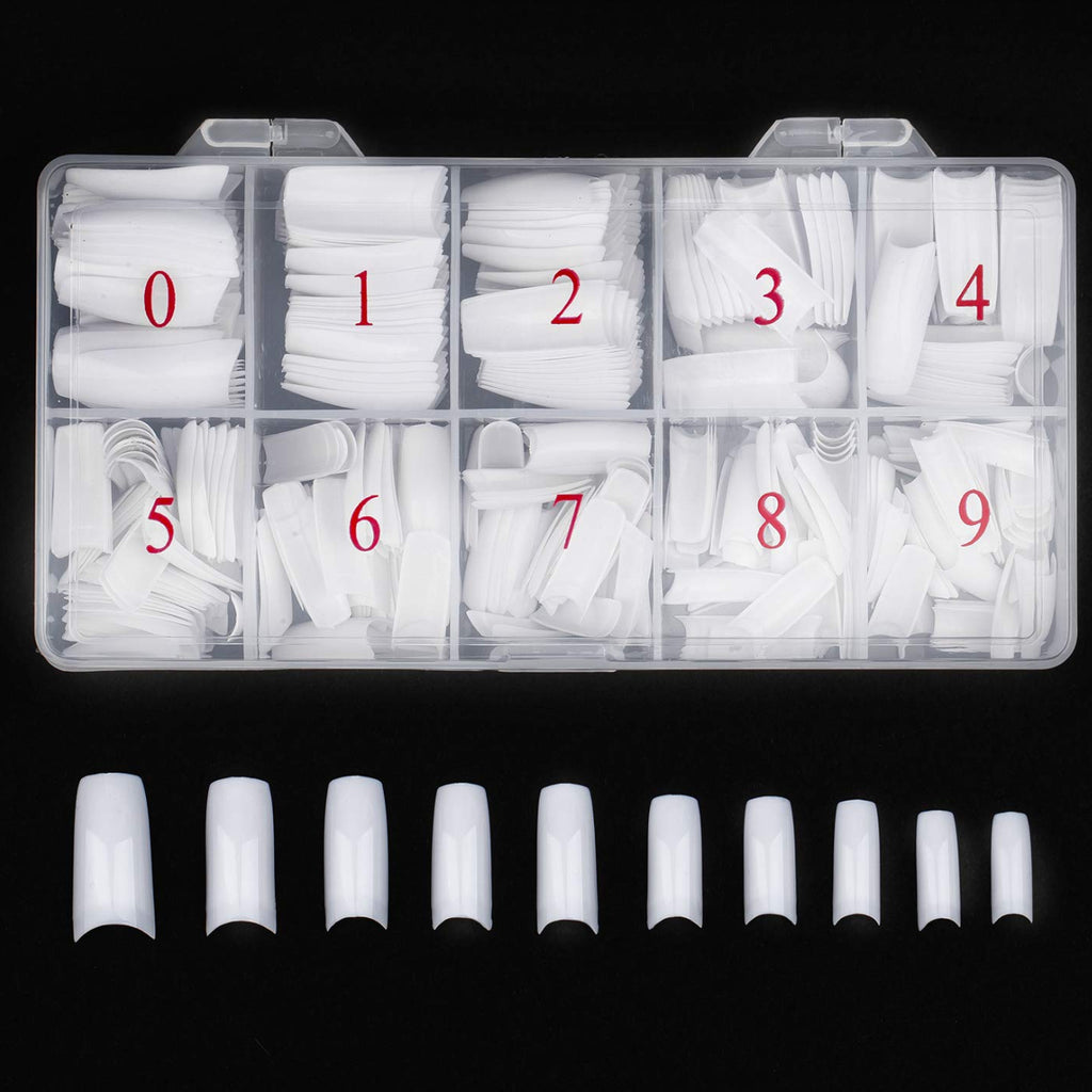 Bumper Pack 500 Nail Tips - Square Natural White or Clear