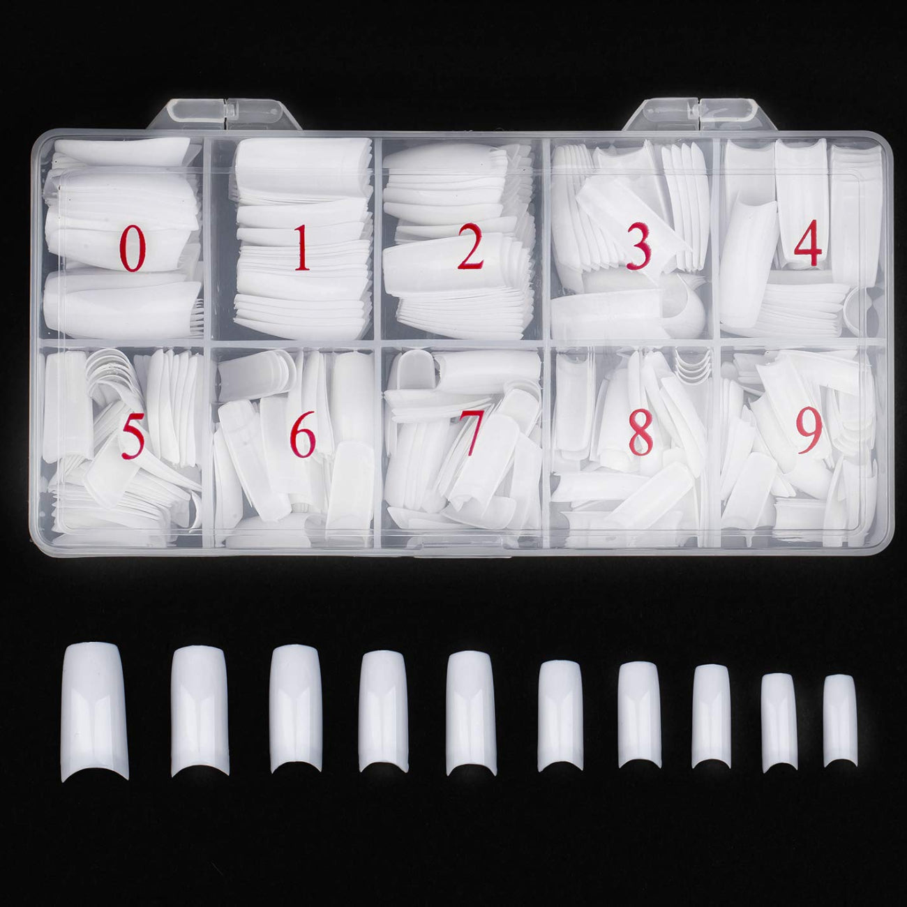 Bumper Pack 500 Nail Tips - Square Natural White or Clear
