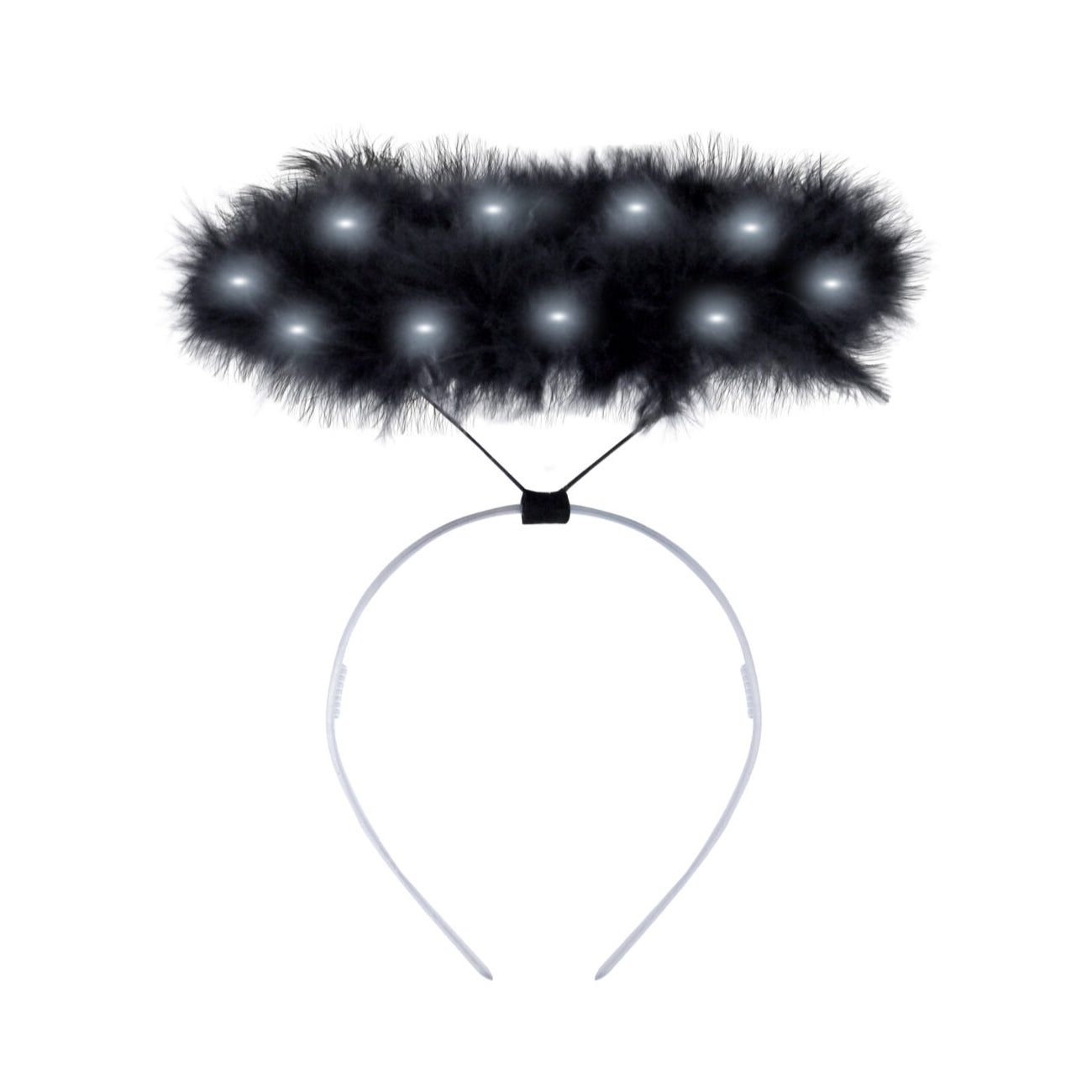 Light Up Black Feathery Halo