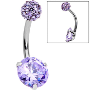 Clear Purple Gem Navel Piece Belly Button Jewellery 10mm NA16