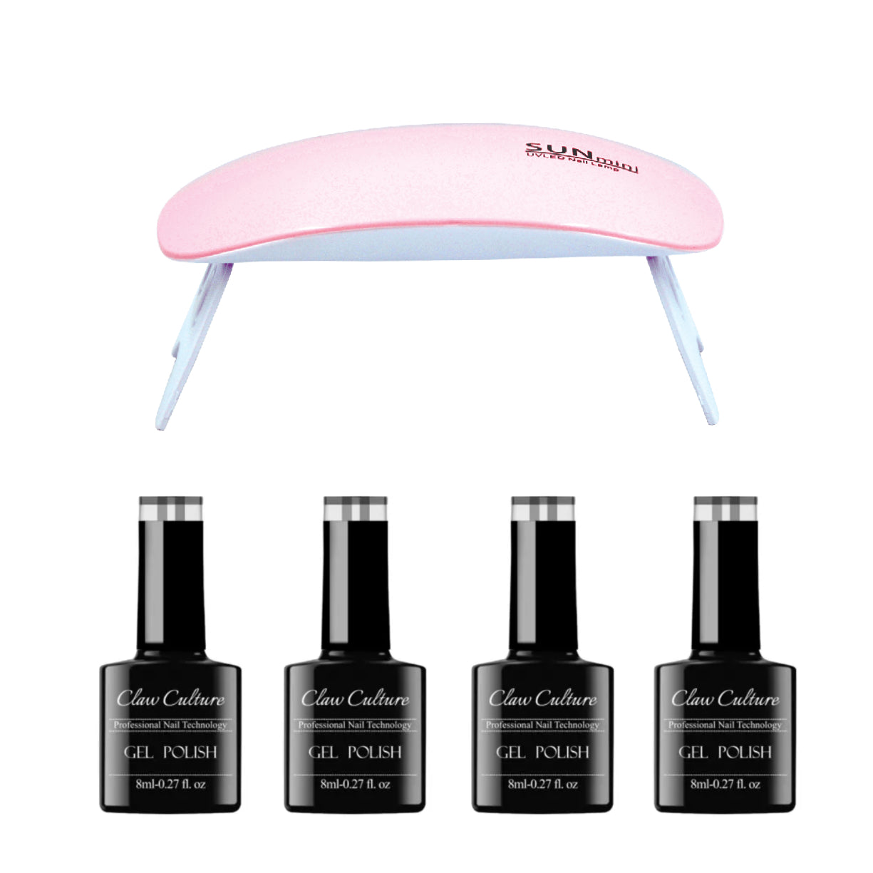Mini Nail Lamp & 4 Claw Culture Gel Polishes