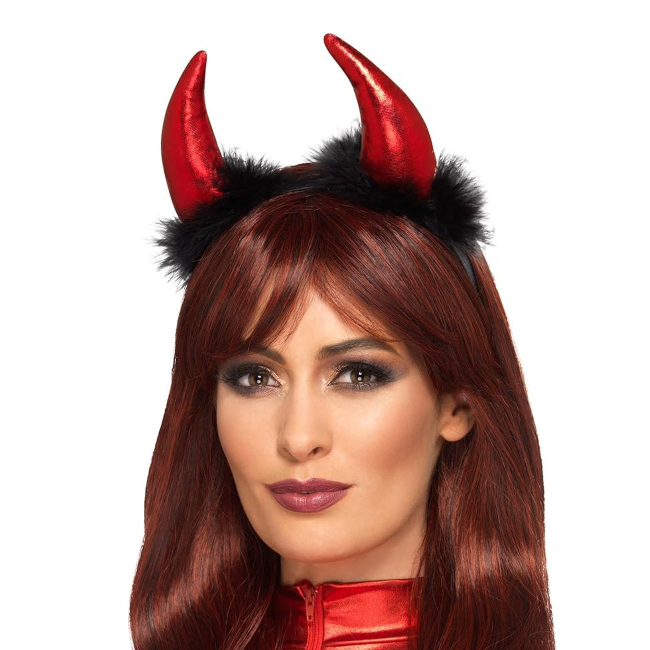 Devil Horns Headband With Fur
