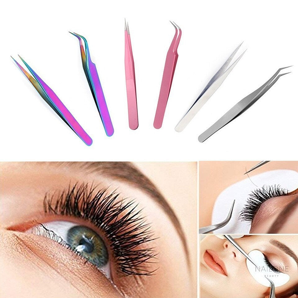 Eyelash Tweezers Curved and Straight