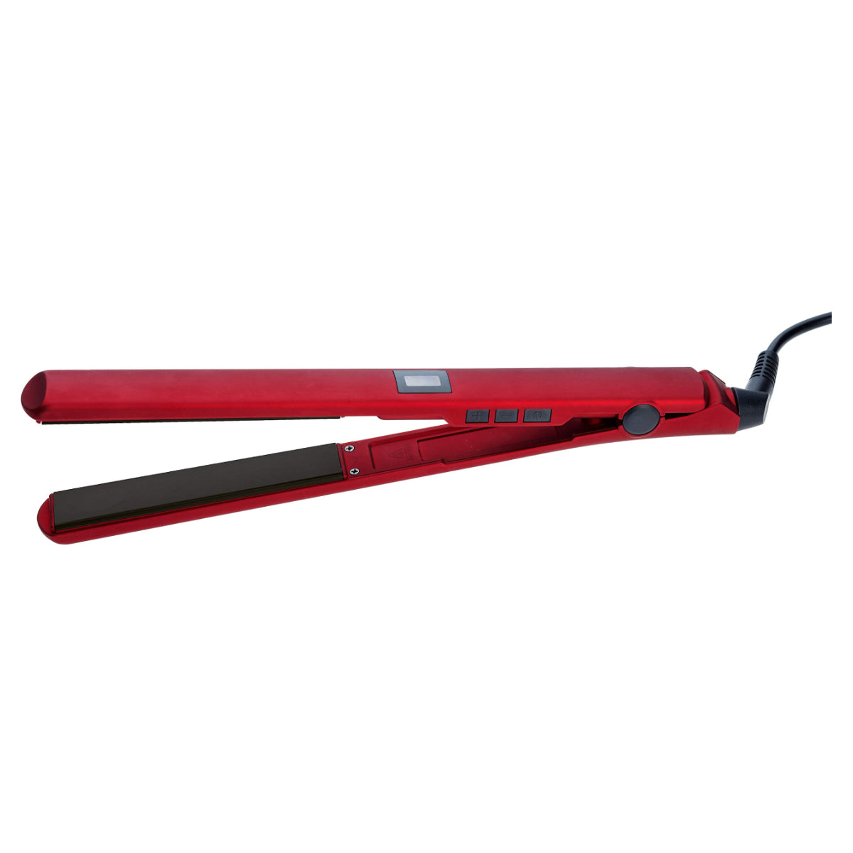 Red hair straightener on a white background