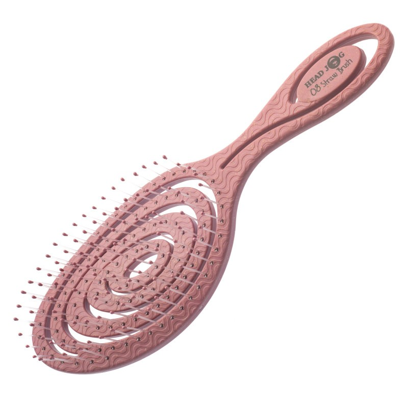pink hairbrush on a white background