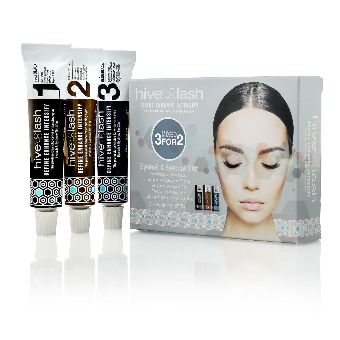 Hive 3 for 2 Mixed Eyelash and Eyebrow Tint Pack