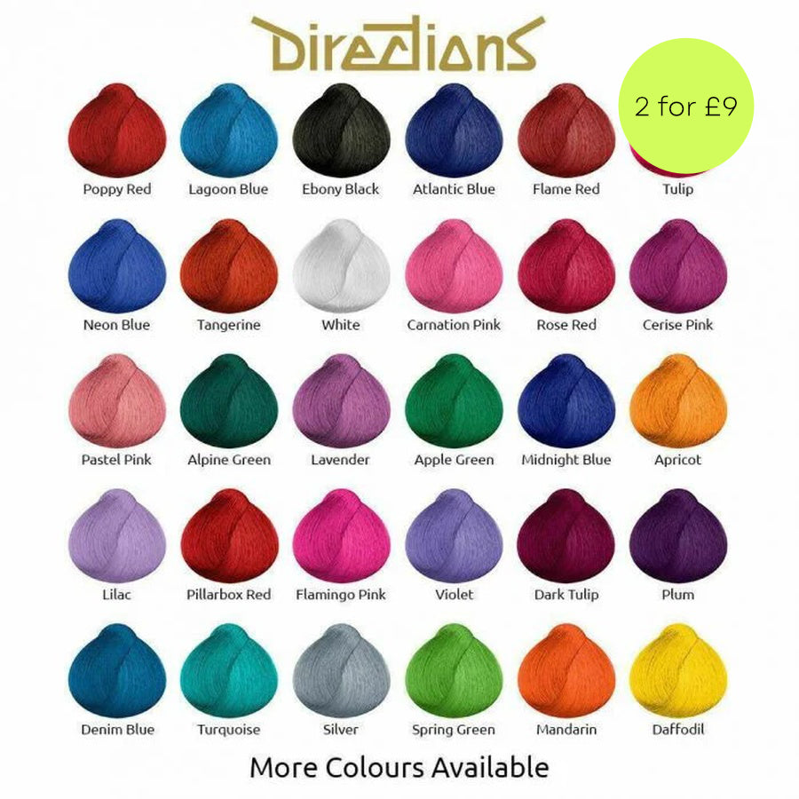 Directions Semi Permanent Hair Dye Multiple Shade Choice Hair Colour