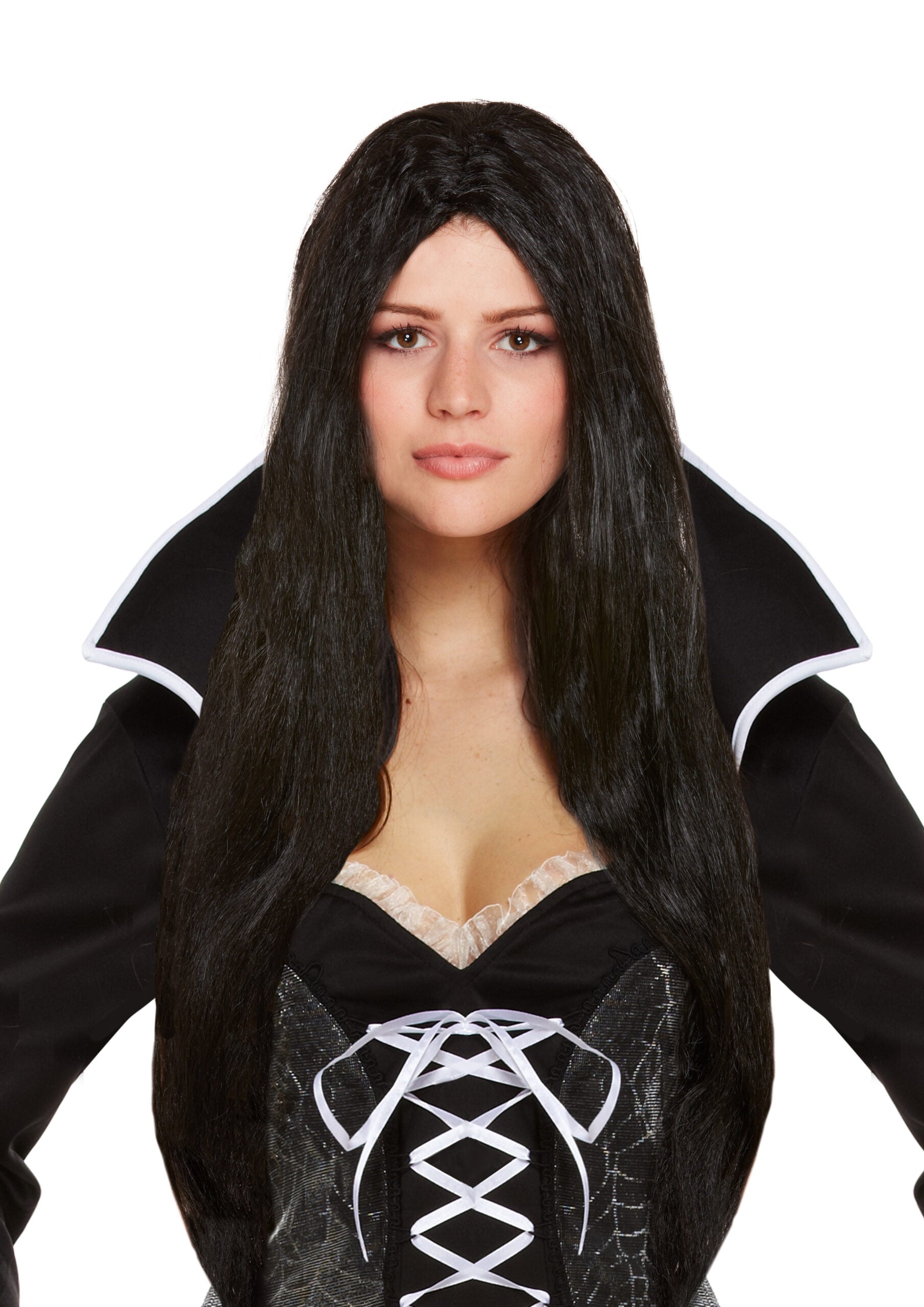 Long Black Witch Wig 65cm