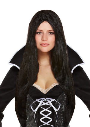 Long Black Witch Wig 65cm