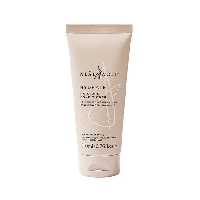 Neal & Wolf Hydrate Moisture Conditioner in a beige squeezy tube with black and white text