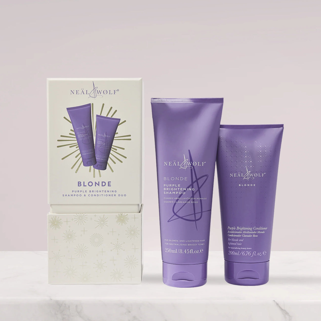 Neal and Wolf BLONDE Duo Collection Purple Shampoo & Conditioner Gift Set