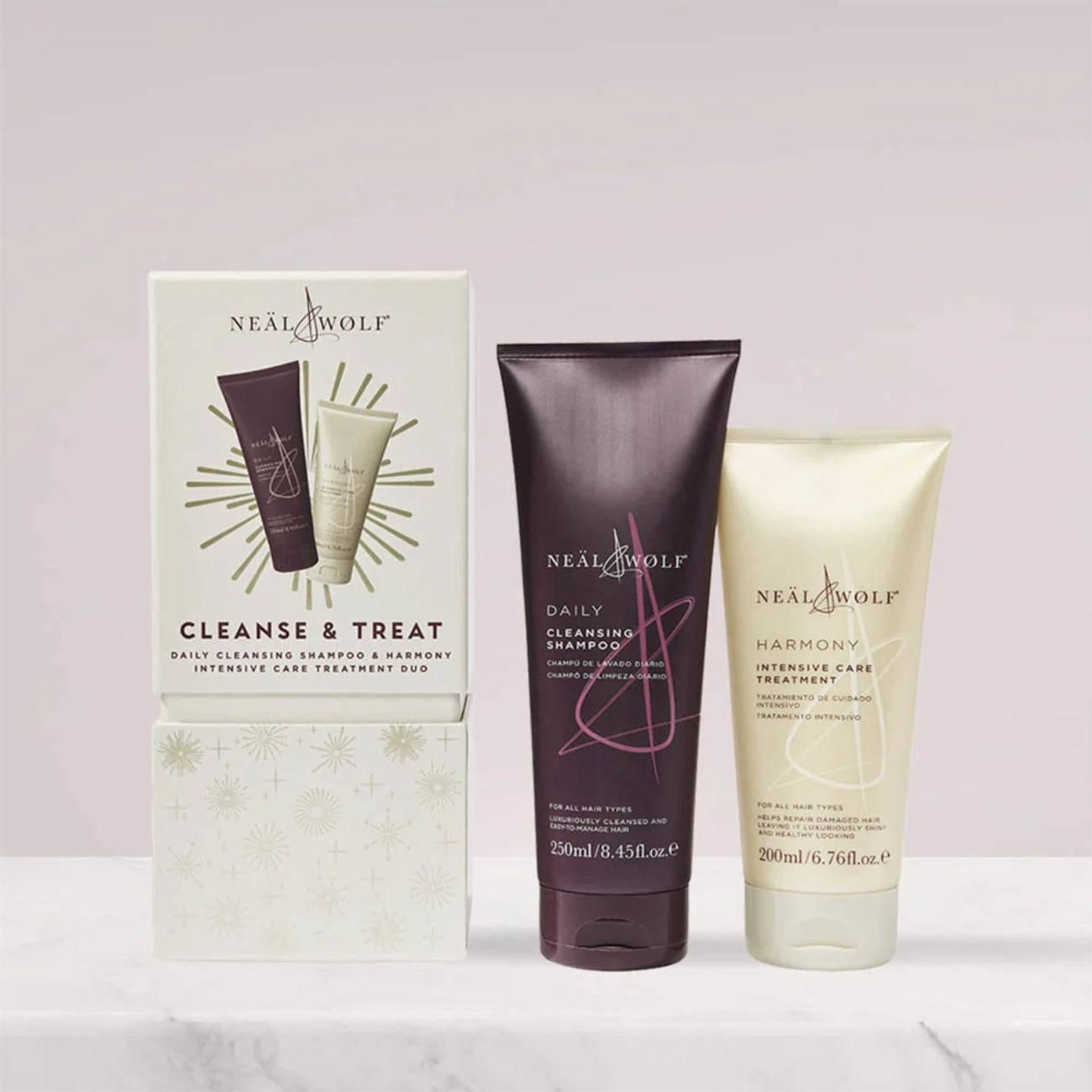 Neal and Wolf CLEANSE & TREAT Duo Collection Daily Shampoo & Harmony Treatment Gift Set