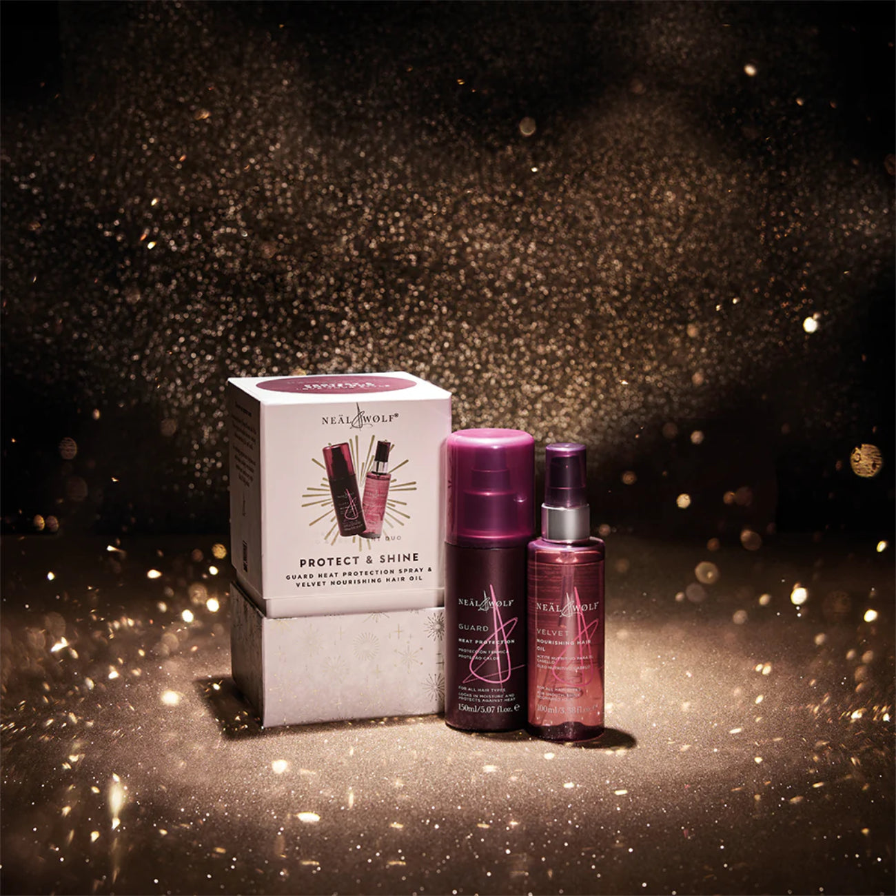 Neal and Wolf PROTECT & SHINE Duo Collection Heat Protection Spray & Nourishing Hair Oil Gift Set