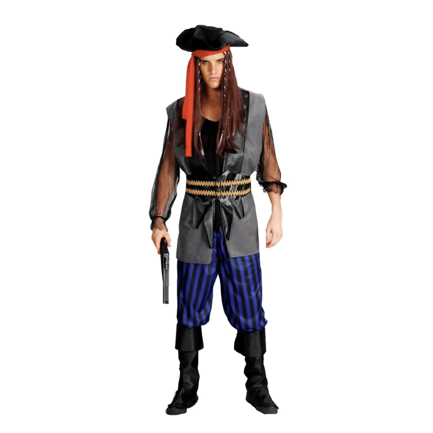 Buccaneer Adult Pirate Costume Jack Sparrow Fancy Dress