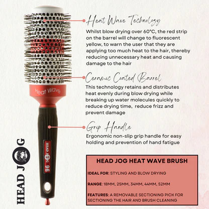 Head Jog Heat Wave Ceramic Brush- Multi Sizes