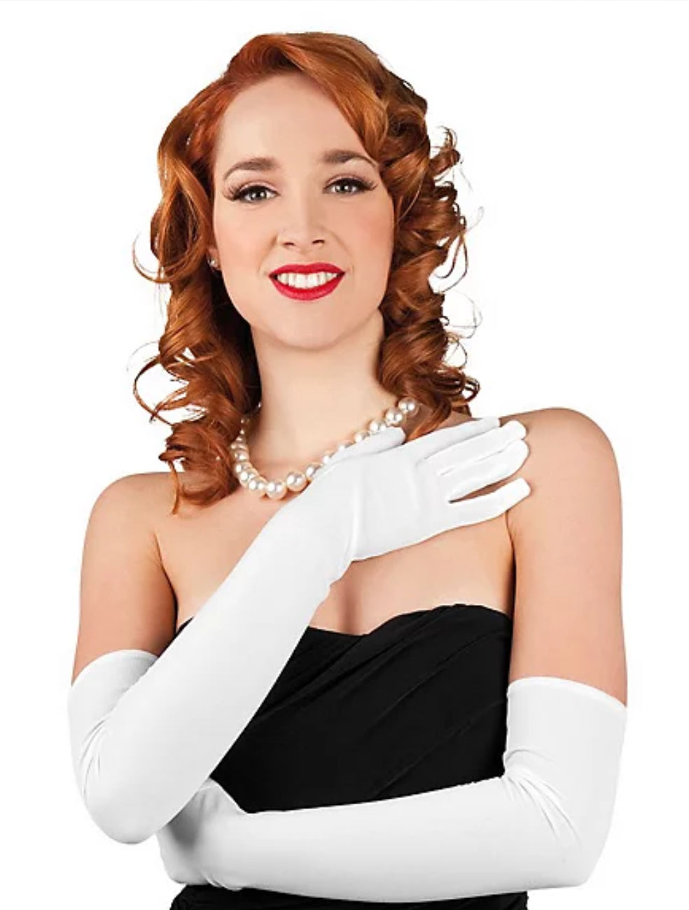Long White Opera Fancy Dress Gloves