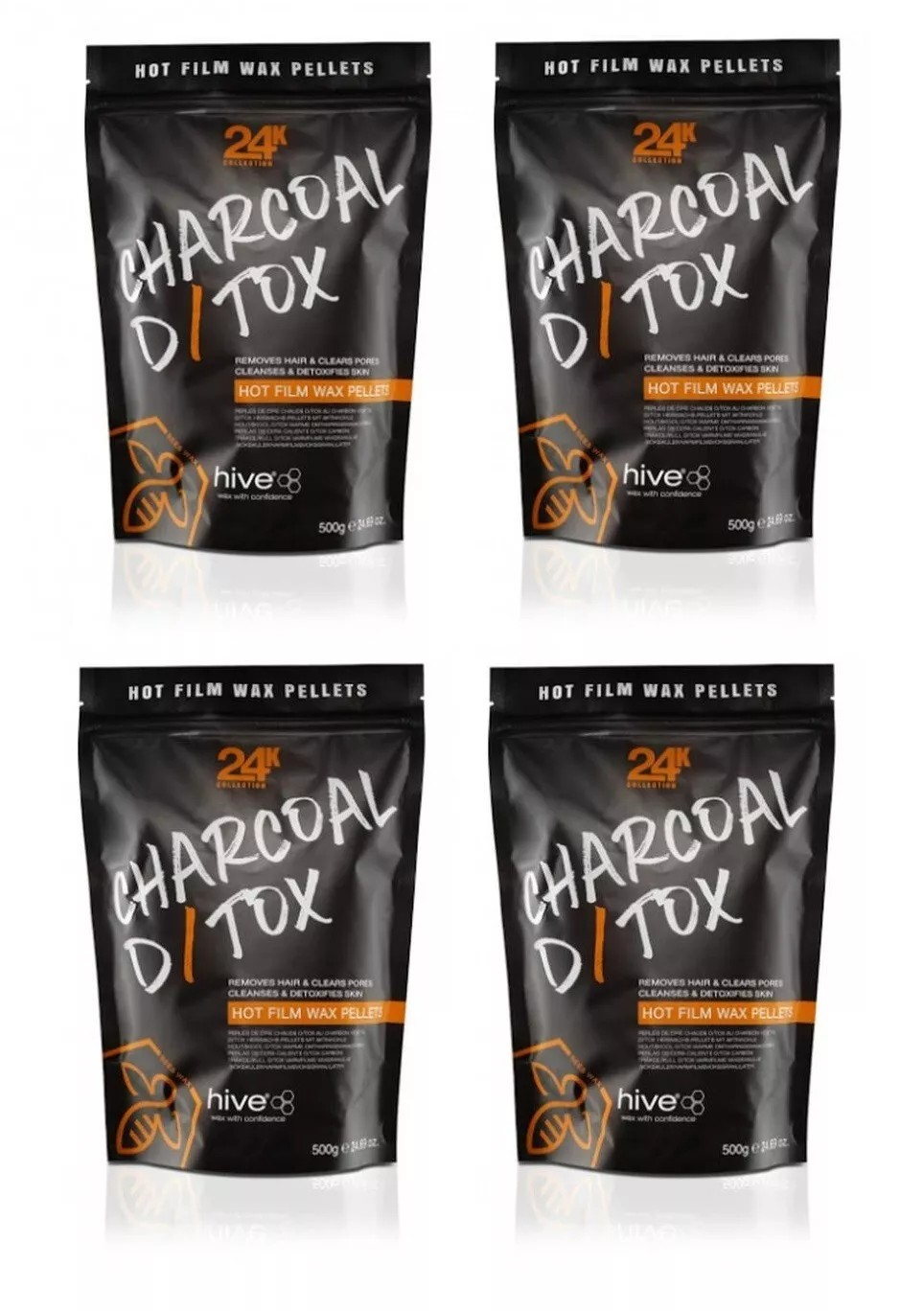 HIVE Charcoal Detox Hot Wax Waxing Pellets 500g