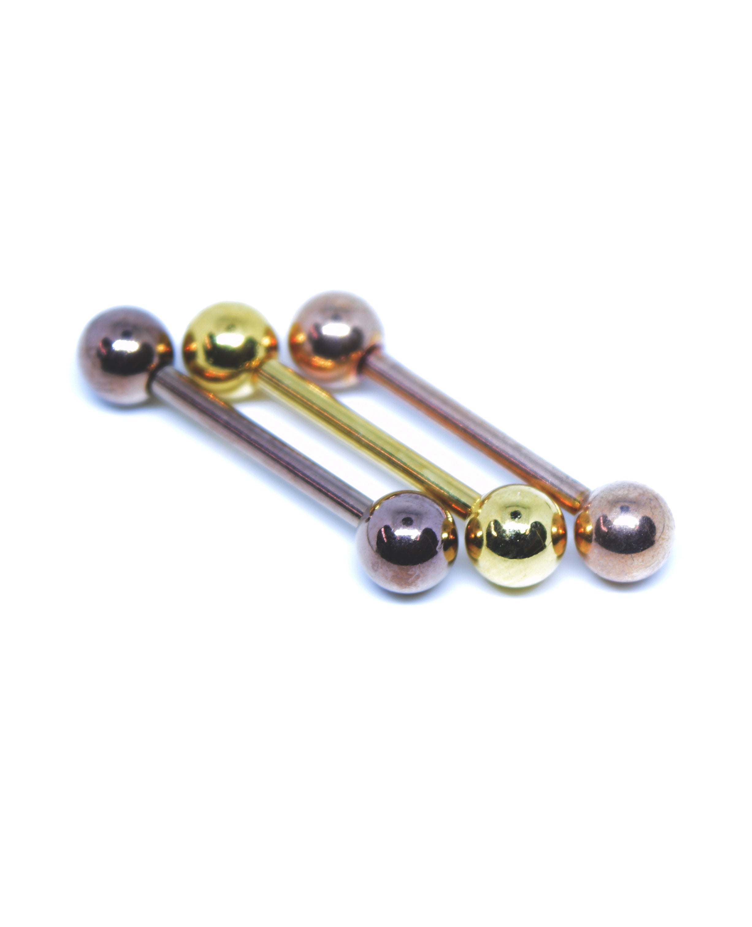 Trio of Metallic Gold & Bronze Tongue bars