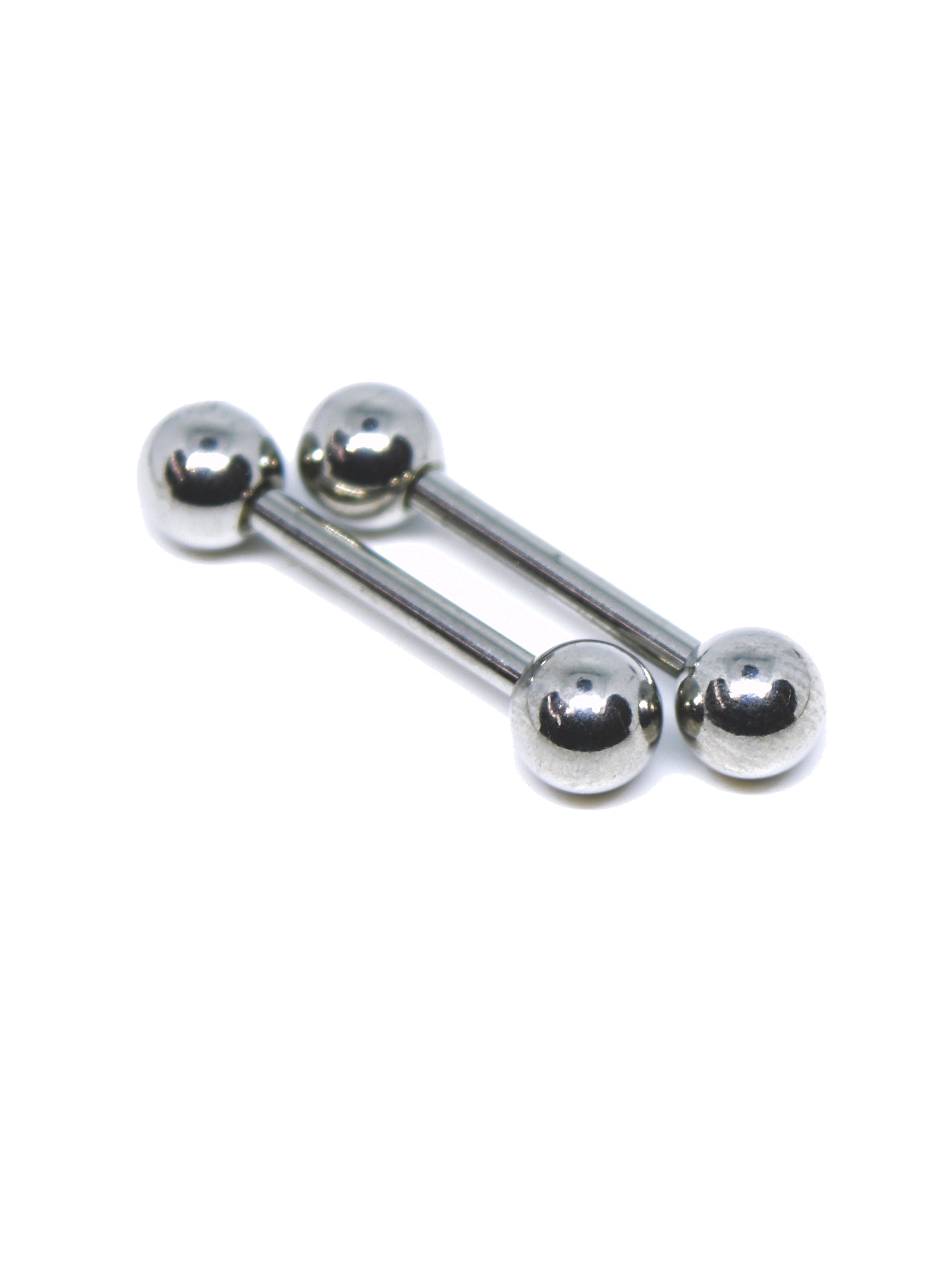 Duo Silver Plated Tongue Bars x 2