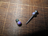 Opal nipple barbell 1.6 -14mm  double jewel and fire opal design, surgical steel - beauty spot warehouse