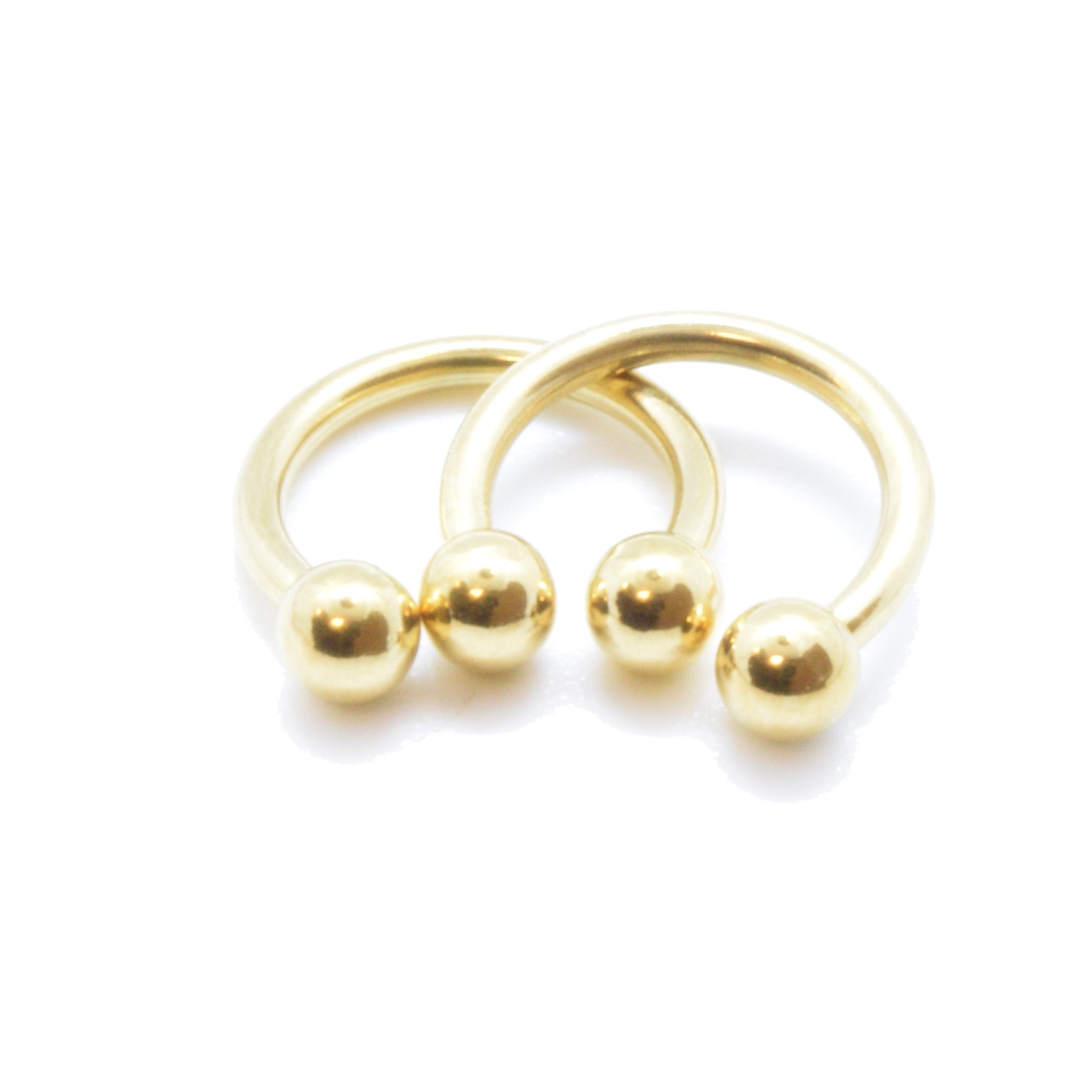 Horse shoe : 1.2 gold plated plain balls