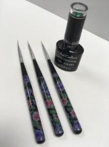 Flower nail brushes 3 pcs - beauty spot warehouse