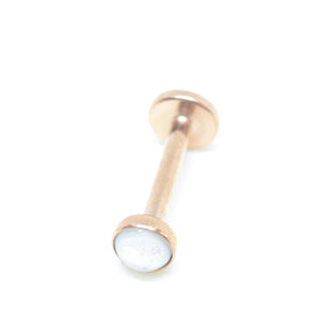 Lip Jewellery 8MM - Gold bar with opal - beauty spot warehouse