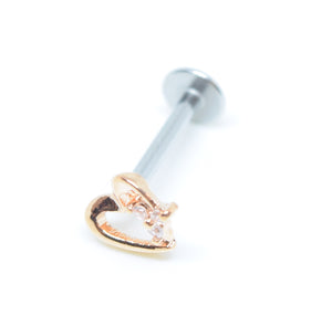Lip Jewellery : Silver post with heart - beauty spot warehouse