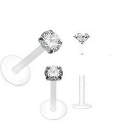 BioFlex Cubic Zirconia Lip / Ear Bar - beauty spot warehouse