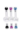 3 Pack BioFlex Crystal Gem Lip / Ear Bars - beauty spot warehouse