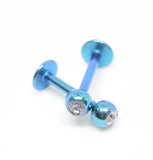 Lip Jewellery : Blue posts and clear rounded ball - beauty spot warehouse