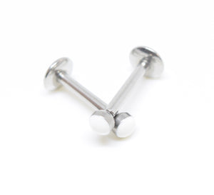 Lip Jewellery : Silver post and white top - beauty spot warehouse