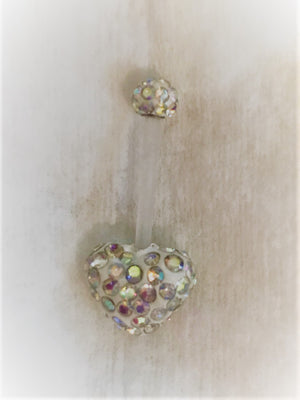 Flexi plastic love heart 12mm belly bar (also available in maternity) NA98/NA99 - beauty spot warehouse