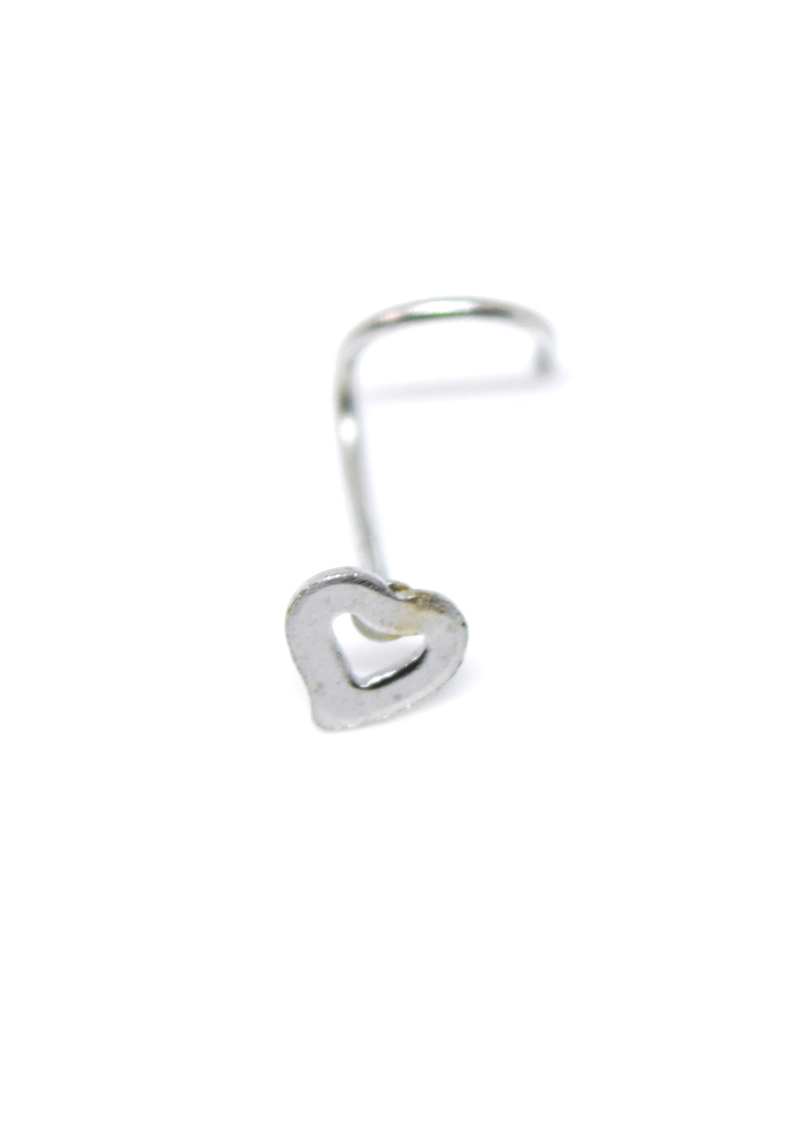 Heart shaped J Nose stud - variety of colours