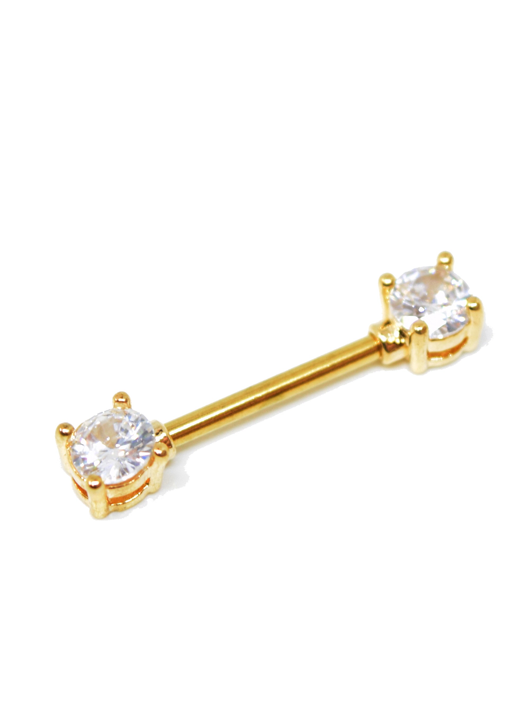 NP10 Gold bar with clear circular gems