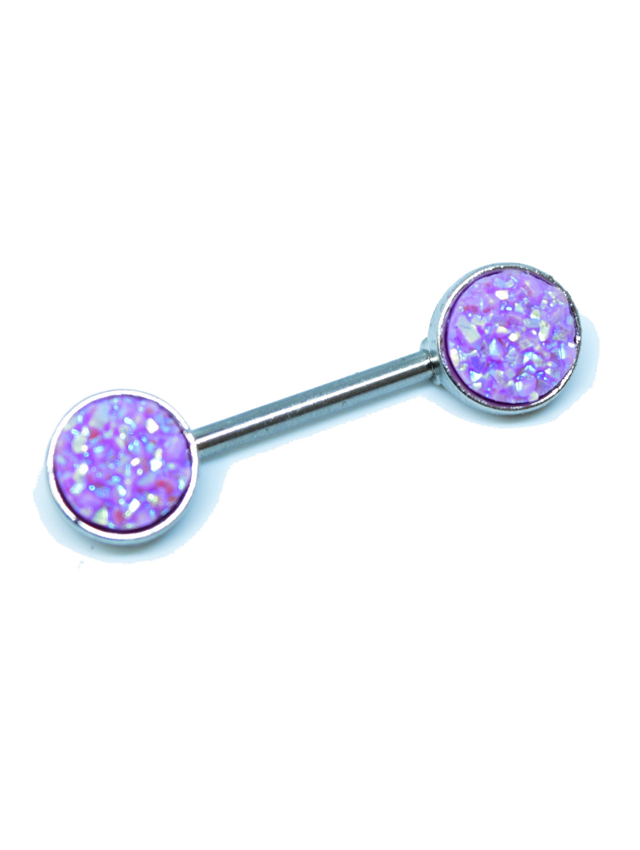 NP12 Silver bar with large purple opal