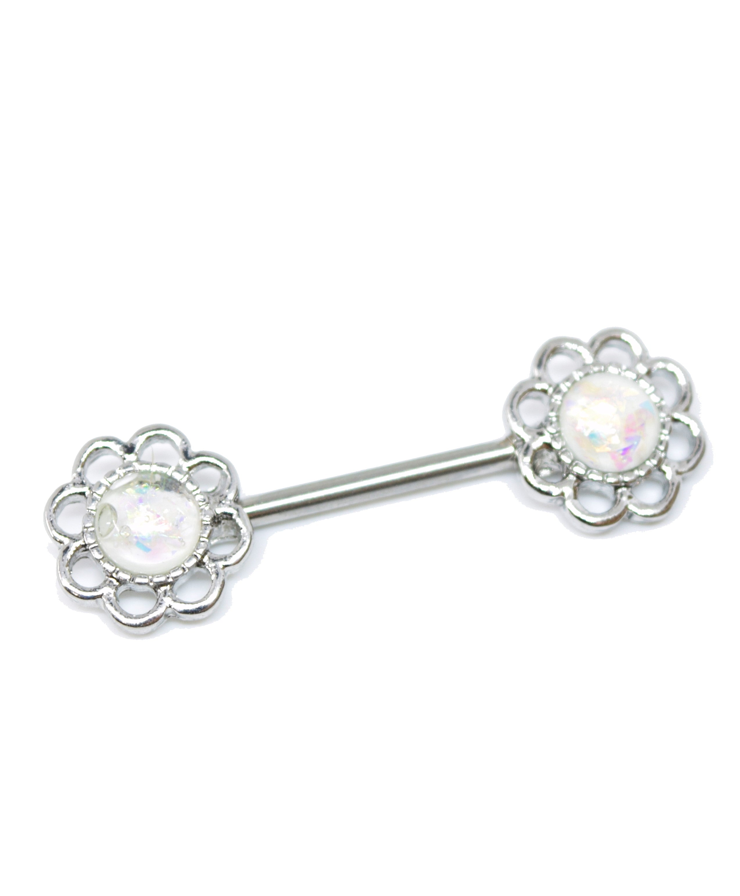 NP25/26/27 : Silver opal petal designed bar - various colours