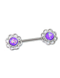 NP25/26/27 : Silver opal petal designed bar - various colours