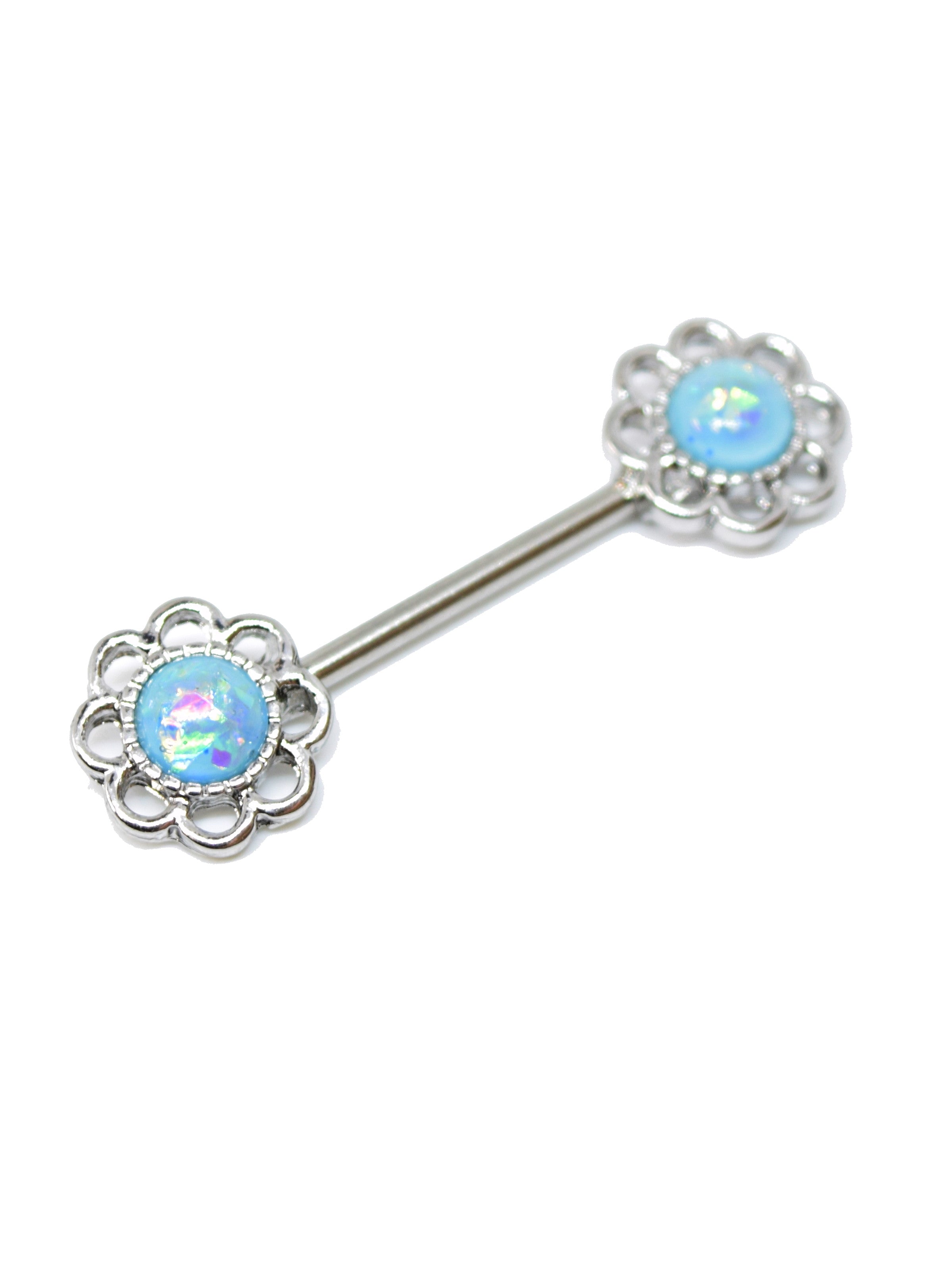 NP25/26/27 : Silver opal petal designed bar - various colours