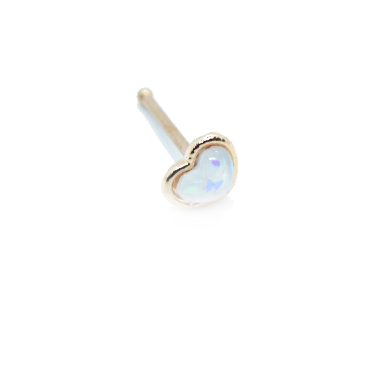 Gold opal nose stud
