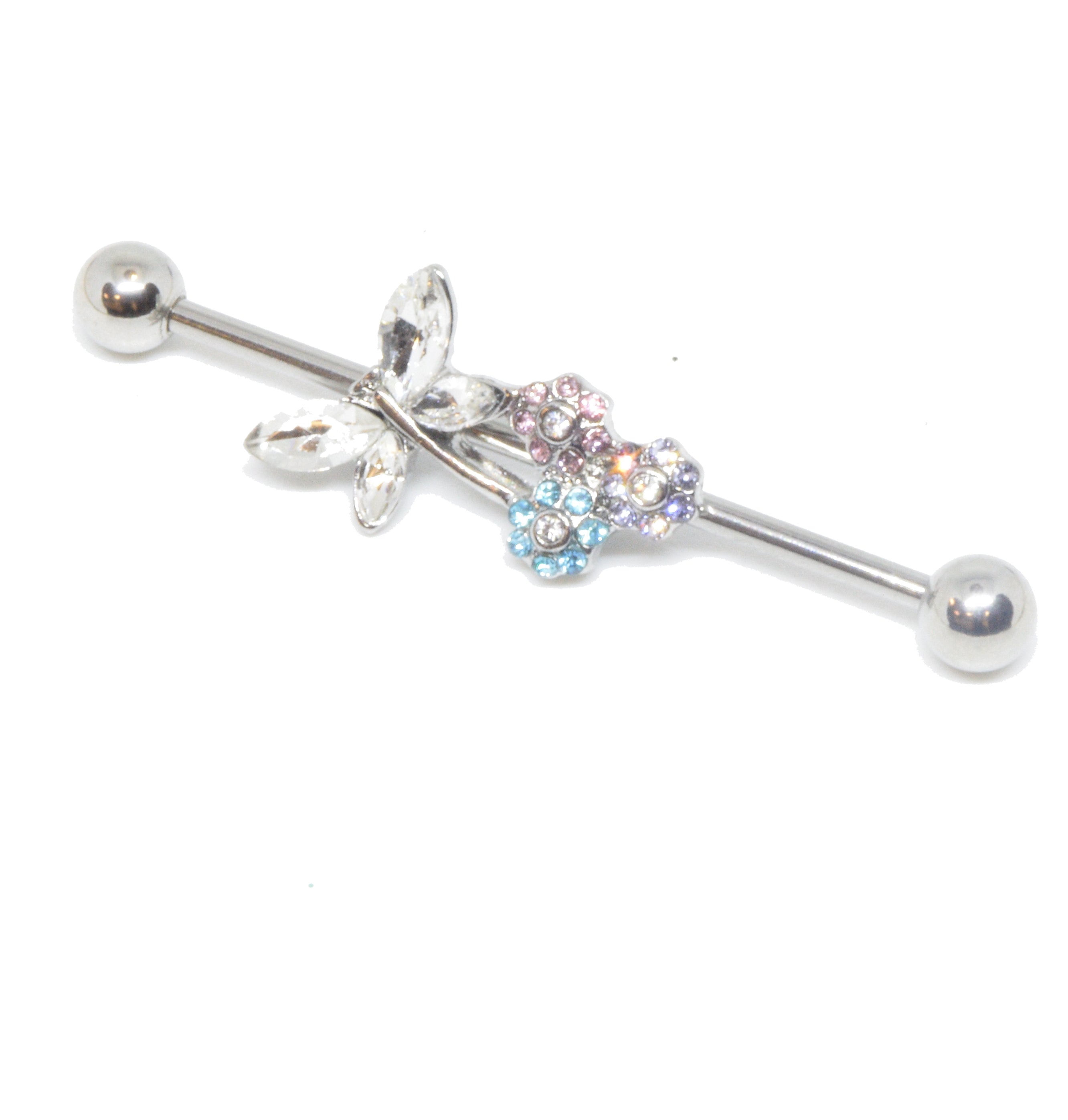 Clear Dragonfly Scaffold Industrial Barbell Piercing Bar 36mm SCAFF 05