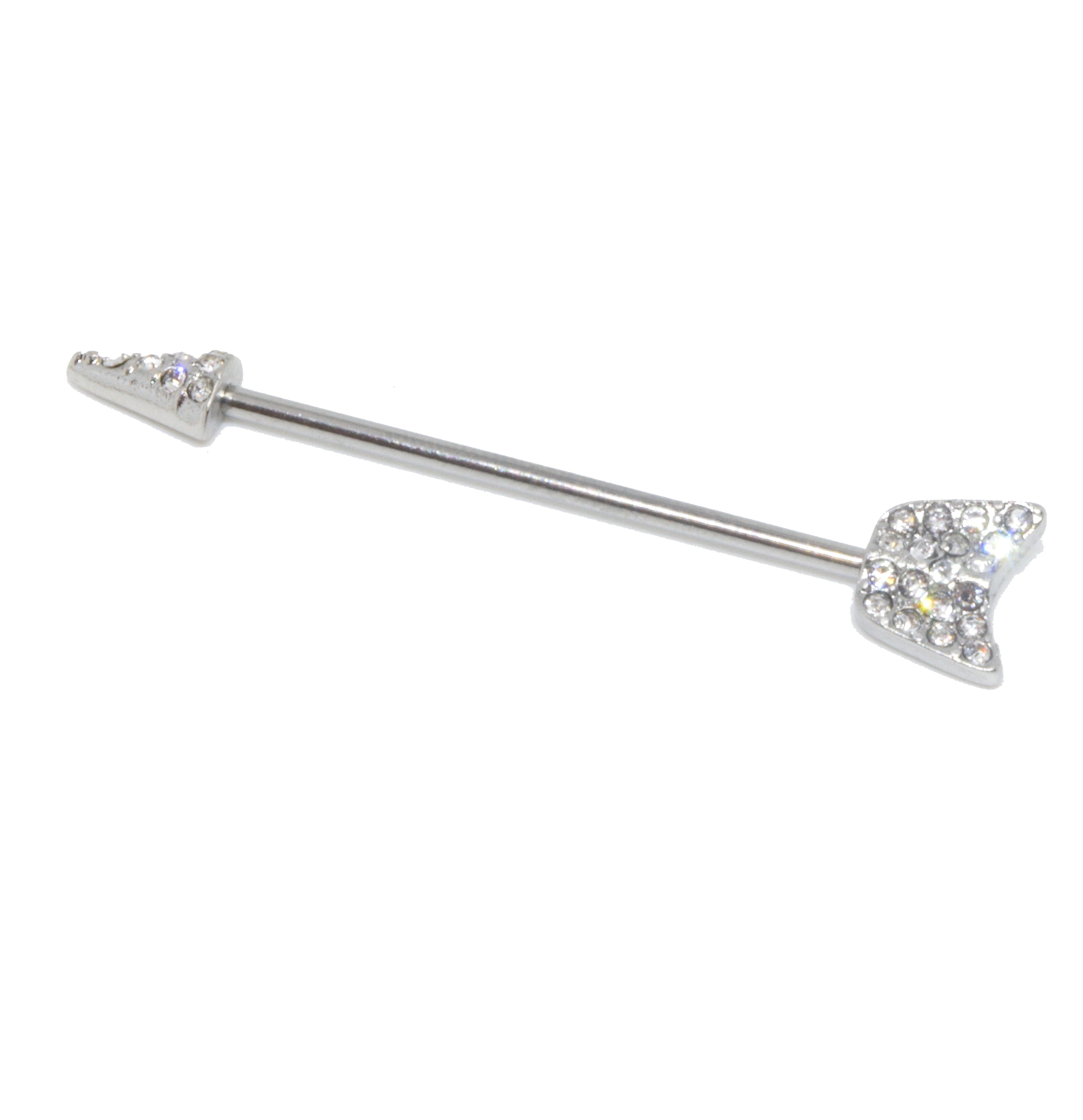 Silver Arrow with Gems Scaffold Industrial Barbell Piercing Bar 34mm SCAFF 08