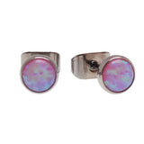 Titanium Earrings Fire Opal Bubble Gum