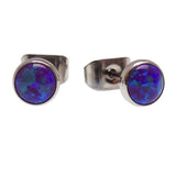 Titanium Earrings Fire Opal Sleepy Lavender