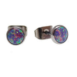 Titanium Earrings Fire Opal multi lavender